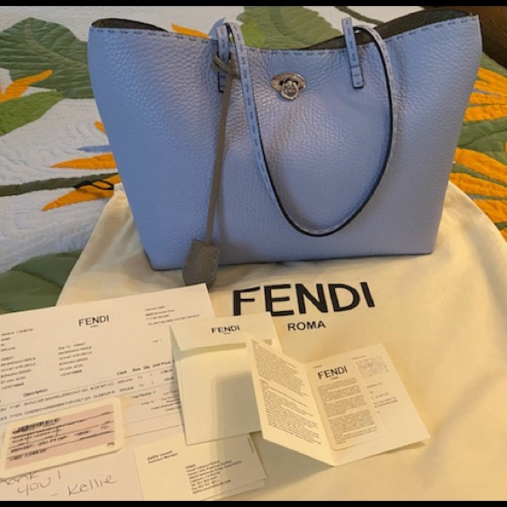 NWT Fendi Selleria tote in Blue Sky